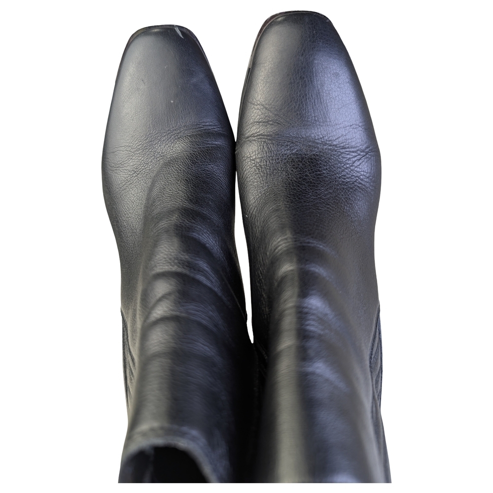 Marc Fisher Black Leather Heeles Chelsea Boots Minimalist Western Size 7.5 - Picture 6 of 9